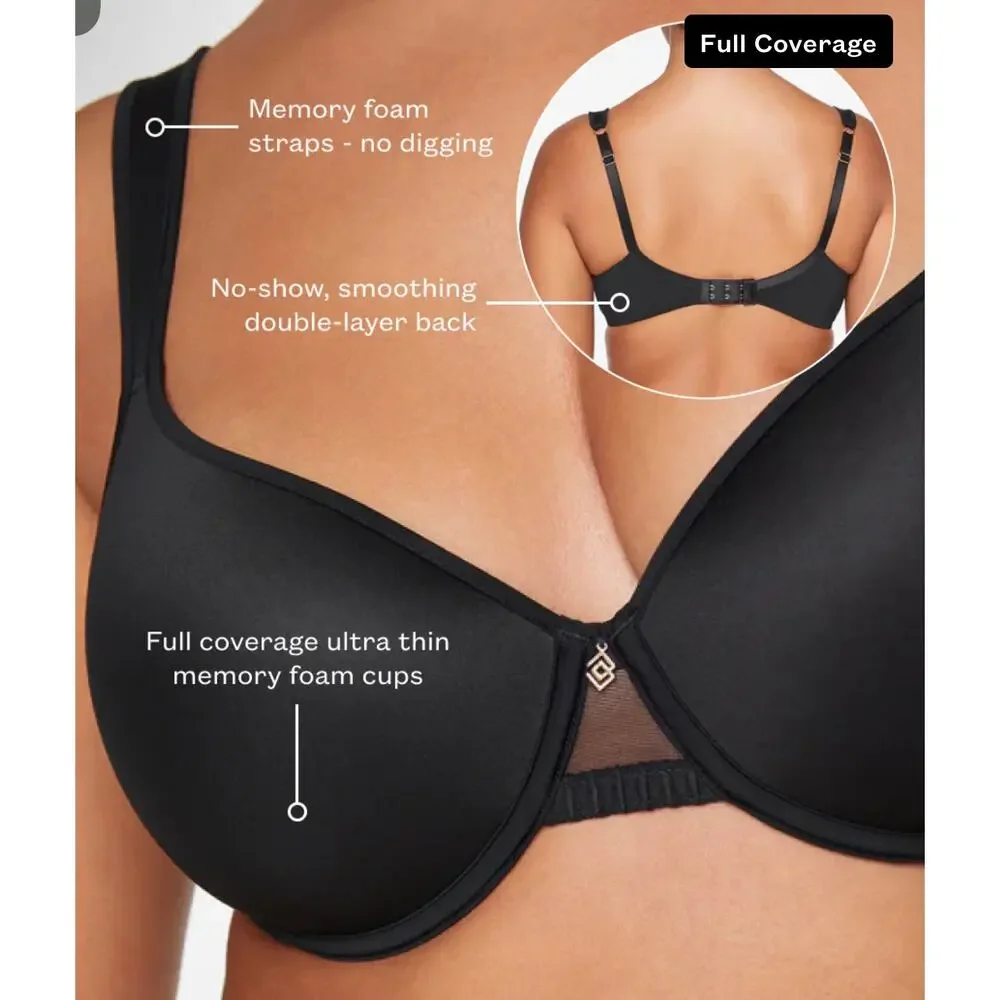 Third Love Perfect Full Coverage Underwire Bra in Black‎ Size 46B